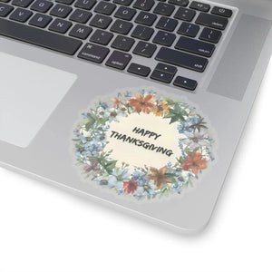 Festive Kiss Cut Stickers - Happy Thanksgiving Vinyl - Dipaliz - Electronics & Decals