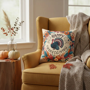 DipaliZ happy thanksgiving turkey cushion, brand new and shipped worldwide