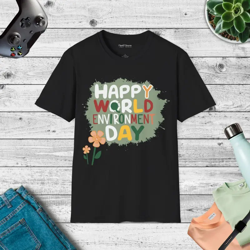 Celebrate World Environment Day in Style with a Comfy Cotton T-shirt - Black / s T-shirt