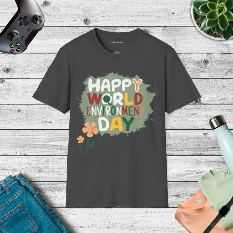 Celebrate World Environment Day in Style with a Comfy Cotton T-shirt - Dark Heather / s T-shirt