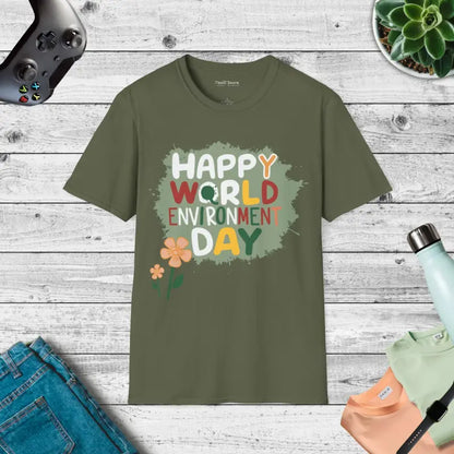 Celebrate World Environment Day in Style with a Comfy Cotton T-shirt - Military Green / s T-shirt