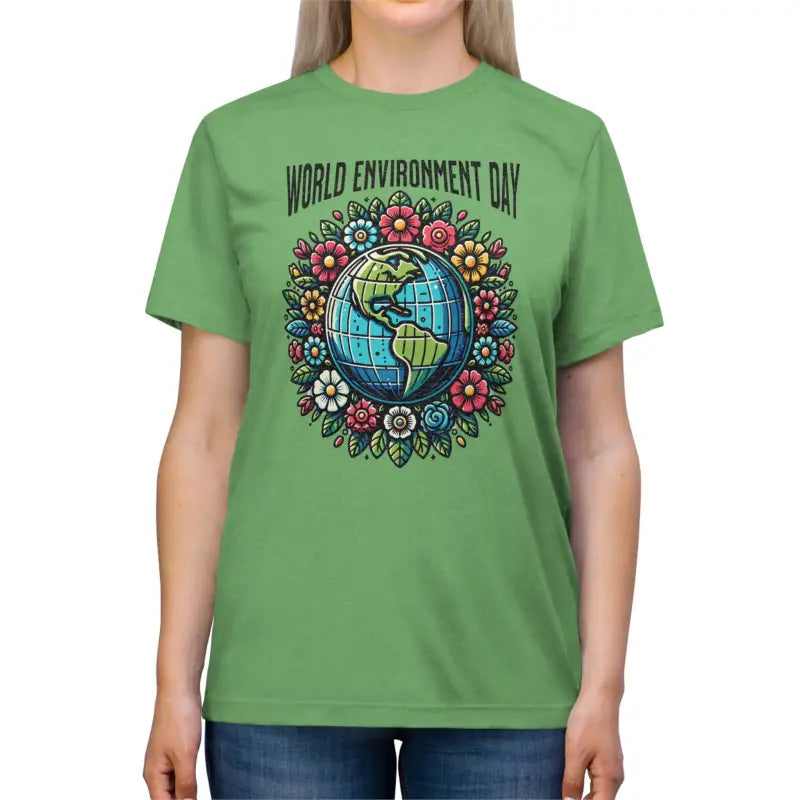 Happy World Environment Day Unisex Triblend Tee - Green Triblend / s T-shirt