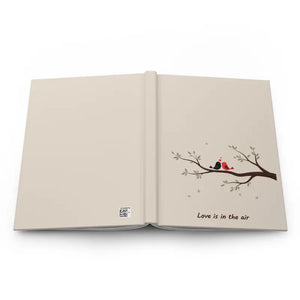 Hardcover Journal — ?Love is in the Air’ Romantic Bird Branch Notebook - Notebooks & Notepads