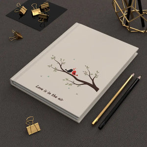 Hardcover Journal — ?Love is in the Air’ Romantic Bird Branch Notebook - Notebooks & Notepads