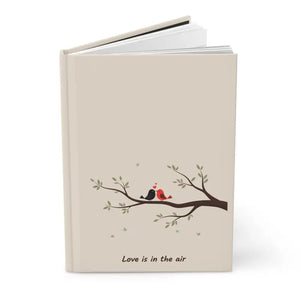 Hardcover Journal — ?Love is in the Air’ Romantic Bird Branch Notebook - Notebooks & Notepads