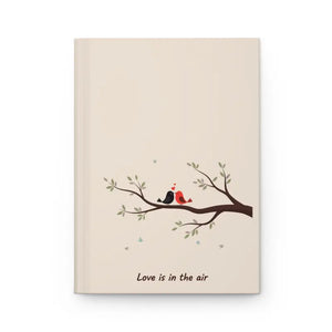 Hardcover Journal — ?Love is in the Air’ Romantic Bird Branch Notebook - Notebooks & Notepads