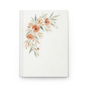 Matte Hardcover Journal Peach Floral Corner Daily Gratitude - Dipaliz - Journals