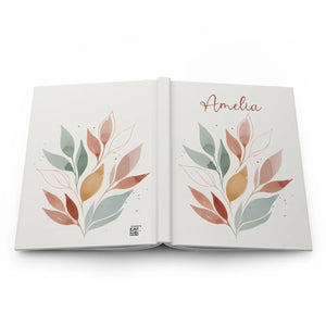 Personalized Floral Leaves Hardcover - Matte Laminated Cover - Dipaliz - Journals