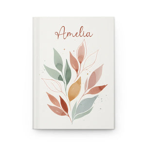 Personalized Floral Leaves Hardcover - Matte Laminated Cover - Dipaliz - Journals