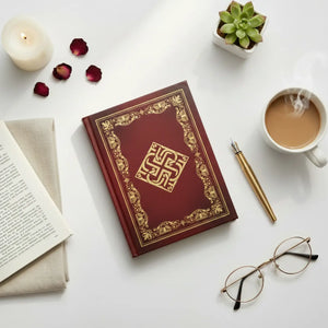 Vintage Ornate Gold Hardcover Journal - Burgundy - Dipaliz - Journals