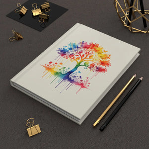 Watercolor Rainbow Tree Hardcover Journal - Dipaliz - Journals