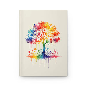 Watercolor Rainbow Tree Hardcover Journal - Dipaliz - Journals