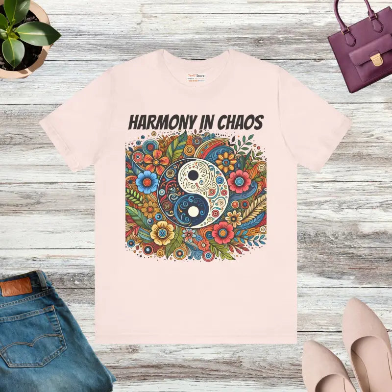 Yin Yang Harmony Unisex Jersey Short Sleeve Tee - Soft Pink / s T-shirt