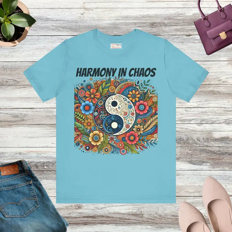 Yin Yang Harmony Unisex Jersey Short Sleeve Tee - Turquoise / s T-shirt