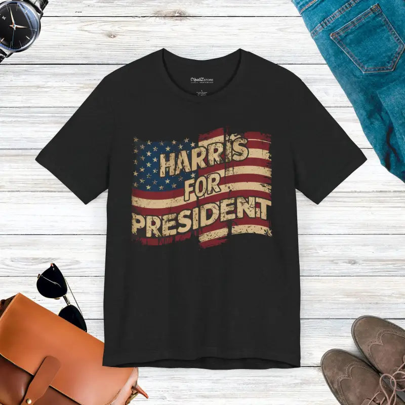 Unisex Jersey Short Sleeve Tee: Harris for President Vibe - Solid Black Blend / s T-shirt