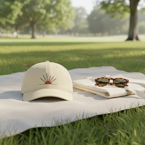 Hat styled for a picnic