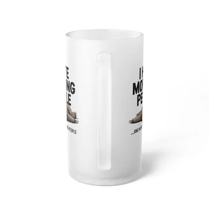 Frosted Glass Beer Mug Sloth Morning People 16oz Dipaliz - Glasses
