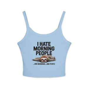 Soft Cotton Sloth Tank - Hate Morning People - Dipaliz - Tops