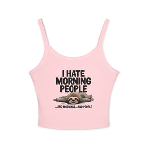 Soft Cotton Sloth Tank - Hate Morning People - Dipaliz - Tops