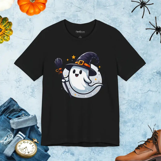 Spook Up Style with our Ghost Unisex Jersey Halloween Tee - Black / s T-shirt