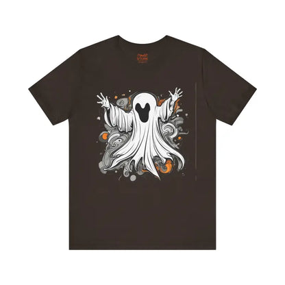 Captivating Spooky Ghost Jersey Short Sleeve Tee - T-shirt