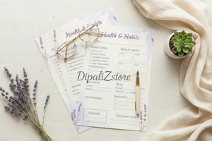 Digital Downloads - Habits Tracker Printable - Lavender Wellness Daily Sheet - Dipaliz