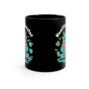 Quirky Monstrous Mornings Black Mug - Watermelon - Dipaliz - Mugs