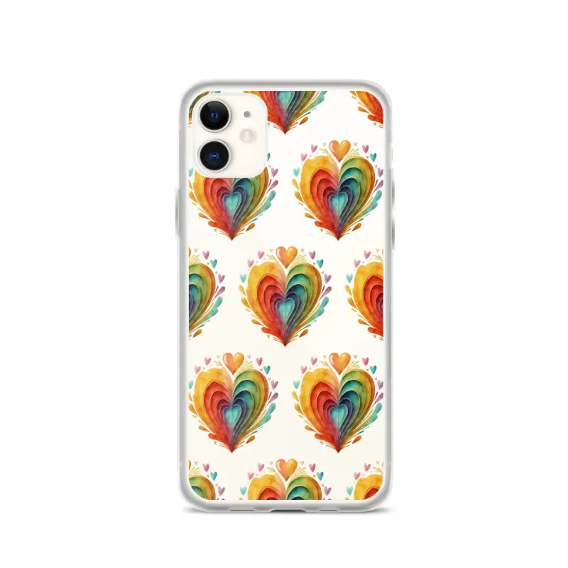 Add Sparkle with a Clear Hearts Phone Case for your Iphone! - Iphone 11 Case