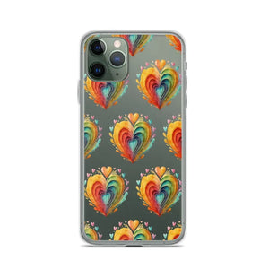 Colorful Hearts Clear Case - Stylish Iphone Protection - Dipaliz - 11 Pro - Mobile Phone Cases