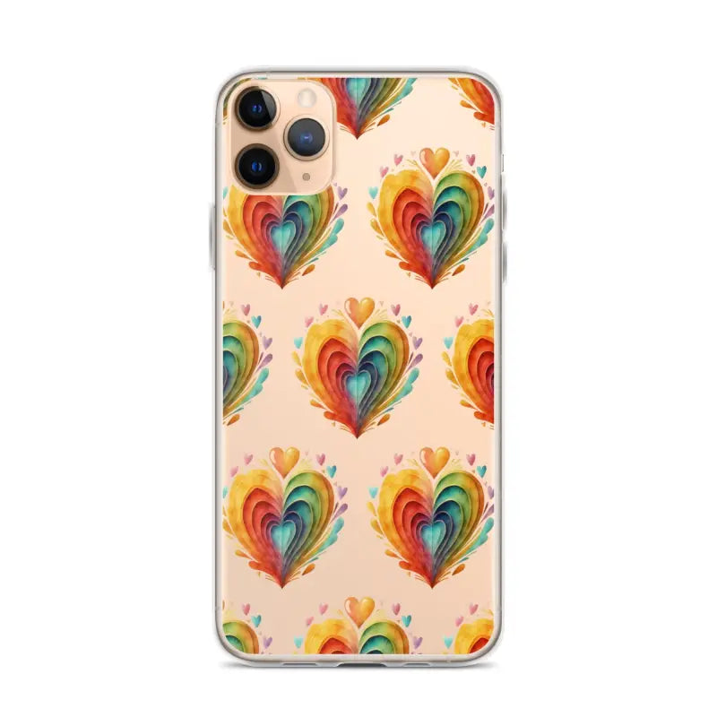 Add Sparkle with a Clear Hearts Phone Case for your Iphone! - Iphone 11 Pro Max Case