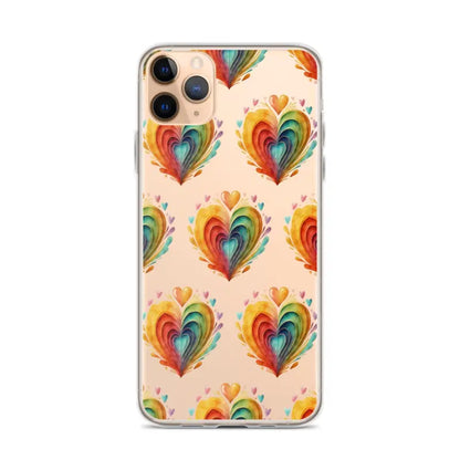 Add Sparkle with a Clear Hearts Phone Case for your Iphone! - Iphone 11 Pro Max Case