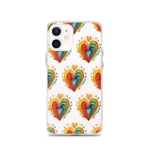 Colorful Hearts Clear Case - Stylish Iphone Protection - Dipaliz - 12 - Mobile Phone Cases