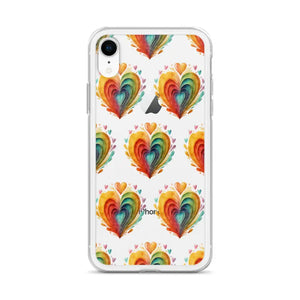 Colorful Hearts Clear Case - Stylish Iphone Protection - Dipaliz - Mobile Phone Cases