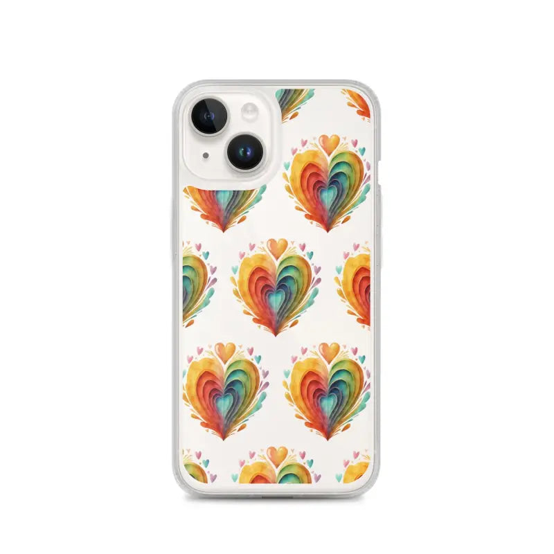 Add Sparkle with a Clear Hearts Phone Case for your Iphone! - Iphone 14 Case