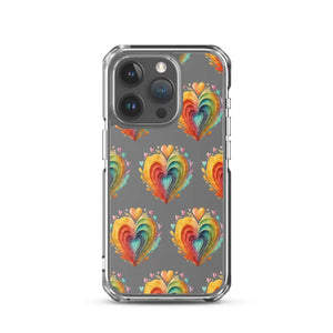 Colorful Hearts Clear Case - Stylish Iphone Protection - Dipaliz - 15 Pro - Mobile Phone Cases