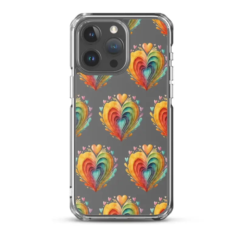 Add Sparkle with a Clear Hearts Phone Case for your Iphone! - Iphone 15 Pro Max Case