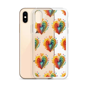 Colorful Hearts Clear Case - Stylish Iphone Protection - Dipaliz - Mobile Phone Cases