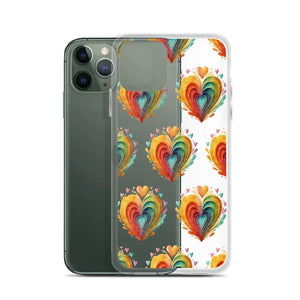 Colorful Hearts Clear Case - Stylish Iphone Protection - Dipaliz - Mobile Phone Cases