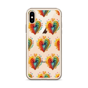 Colorful Hearts Clear Case - Stylish Iphone Protection - Dipaliz - Mobile Phone Cases