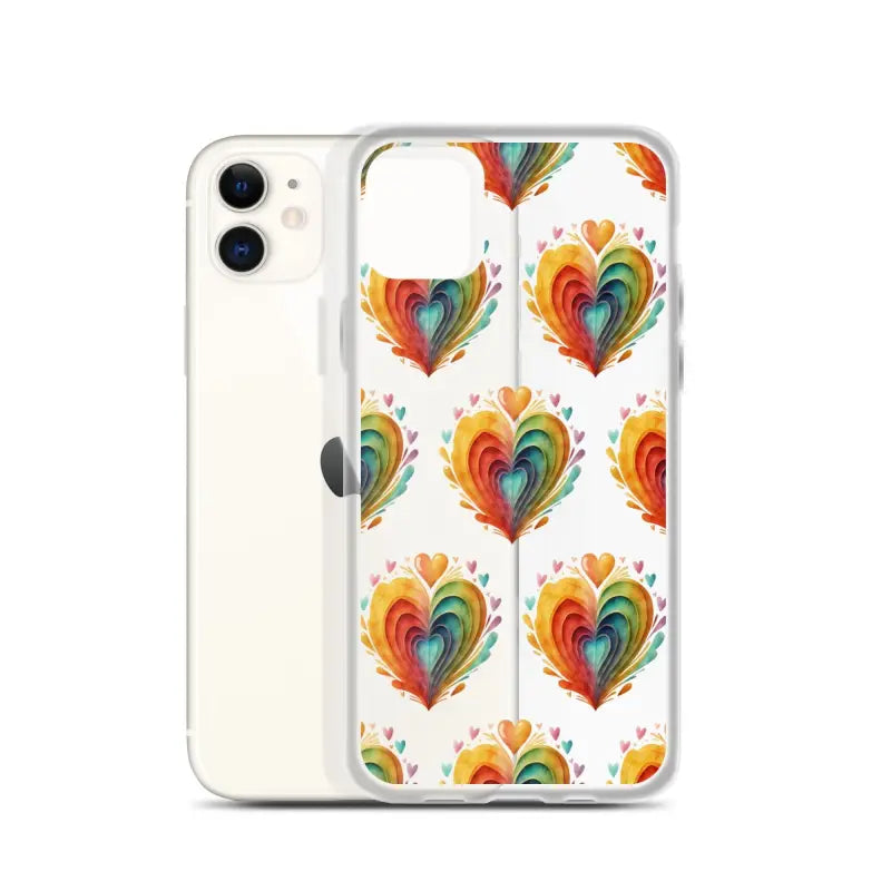 Add Sparkle with a Clear Hearts Phone Case for your Iphone! - Case