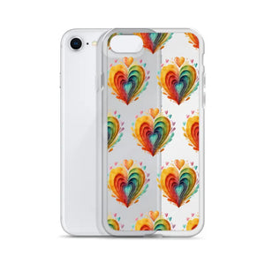 Colorful Hearts Clear Case - Stylish Iphone Protection - Dipaliz - Mobile Phone Cases