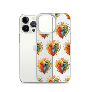 Colorful Hearts Clear Case - Stylish Iphone Protection - Dipaliz - Mobile Phone Cases