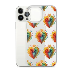 Colorful Hearts Clear Case - Stylish Iphone Protection - Dipaliz - Mobile Phone Cases