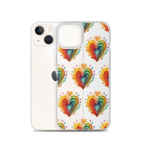 Colorful Hearts Clear Case - Stylish Iphone Protection - Dipaliz - Mobile Phone Cases