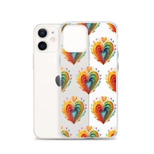 Colorful Hearts Clear Case - Stylish Iphone Protection - Dipaliz - Mobile Phone Cases