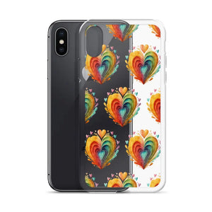 Colorful Hearts Clear Case - Stylish Iphone Protection - Dipaliz - Mobile Phone Cases