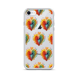 Colorful Hearts Clear Case - Stylish Iphone Protection - Dipaliz - 7/8 - Mobile Phone Cases