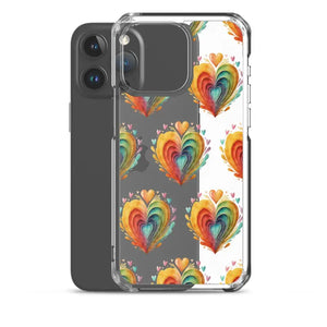 Colorful Hearts Clear Case - Stylish Iphone Protection - Dipaliz - Mobile Phone Cases