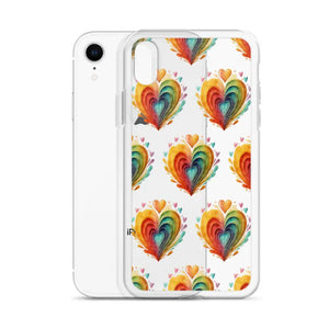 Colorful Hearts Clear Case - Stylish Iphone Protection - Dipaliz - Mobile Phone Cases