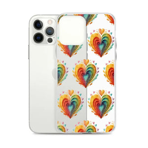 Colorful Hearts Clear Case - Stylish Iphone Protection - Dipaliz - Mobile Phone Cases